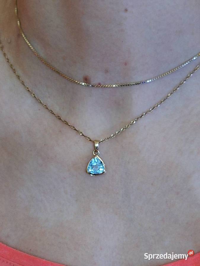 Damski Wisiorek Zawieszka Złoto 417 10k i Topaz złoto