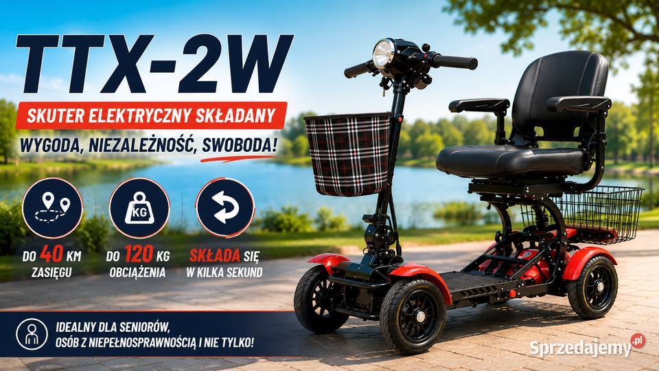 Skuter dls seniorów elektryczny składany mazowieckie Wołomin sprzedam