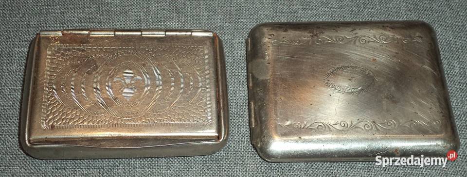 Stara metalowa tabakierka stara papierośnica śląskie Piekary Śląskie