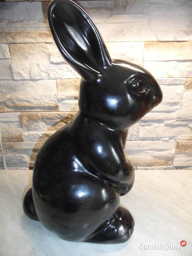 Zając Stary Browar czarny połysk Porcelana i szkło