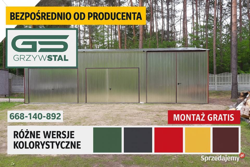 OCYNKOWANY Garaż Blaszany Jednospadowy Wiata samodzielny Koszalin