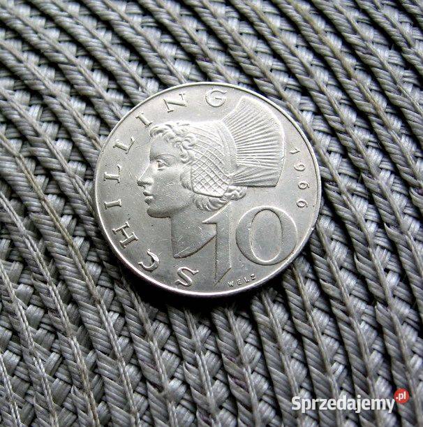 Austria 10 Szylingów 1966r SREBRO