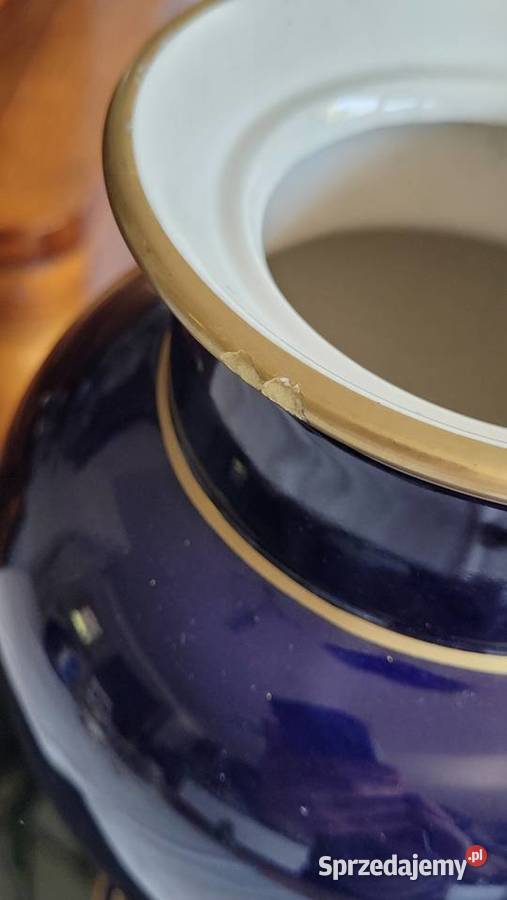 Wytworna ręcznie malowana kobaltowa duża amfora małopolskie Kraków sprzedam