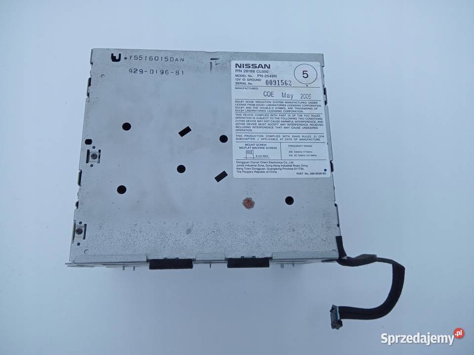RADIOODTWARZACZ CD INFINITI FX35 FX45 20032005 Nowy Tomyśl sprzedam