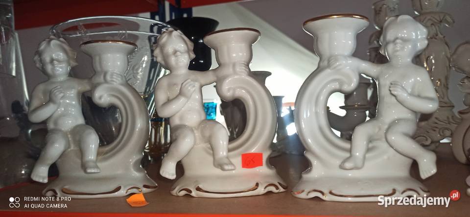 Białe świeczniki z Puto porcelana Bez sygnatury Gdańsk