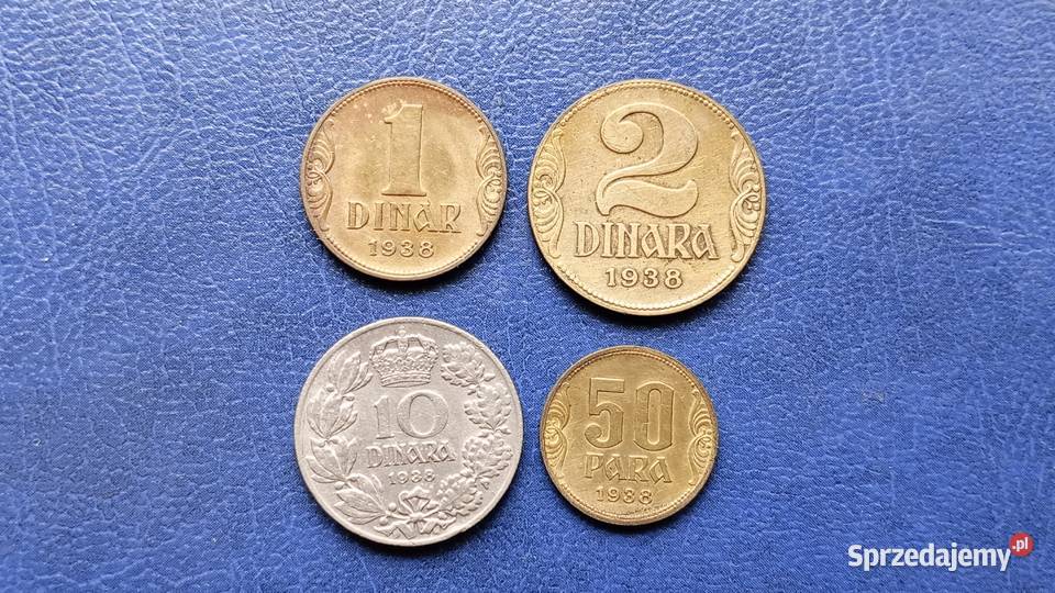 Stare monety Jugosławia 1938 50 para 1 dinar 2 Antyki, Sztuka, Kolekcje podkarpackie Lesko