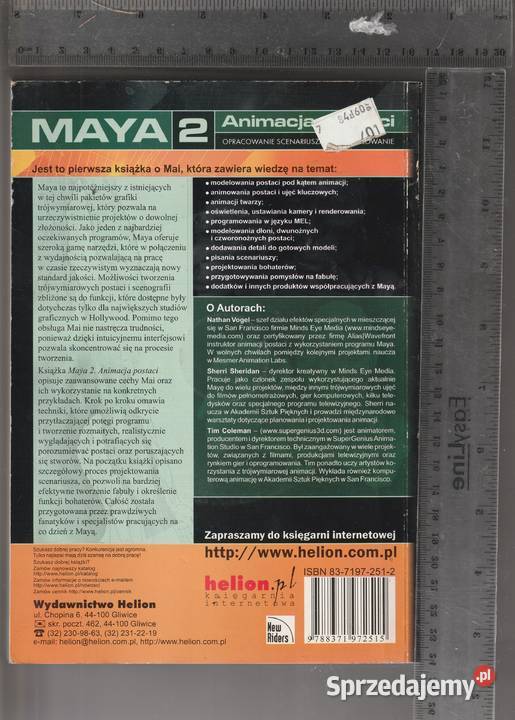Maya 2 Animacja postaci SherriSheridan Pruszków sprzedam