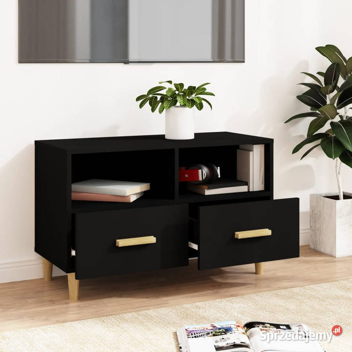 Szafka pod TV czarna 80x36x50 materiał Warszawa