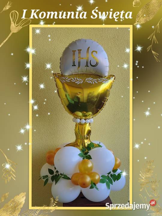 Komunia Święta balony dekoracje z balonów Łódź