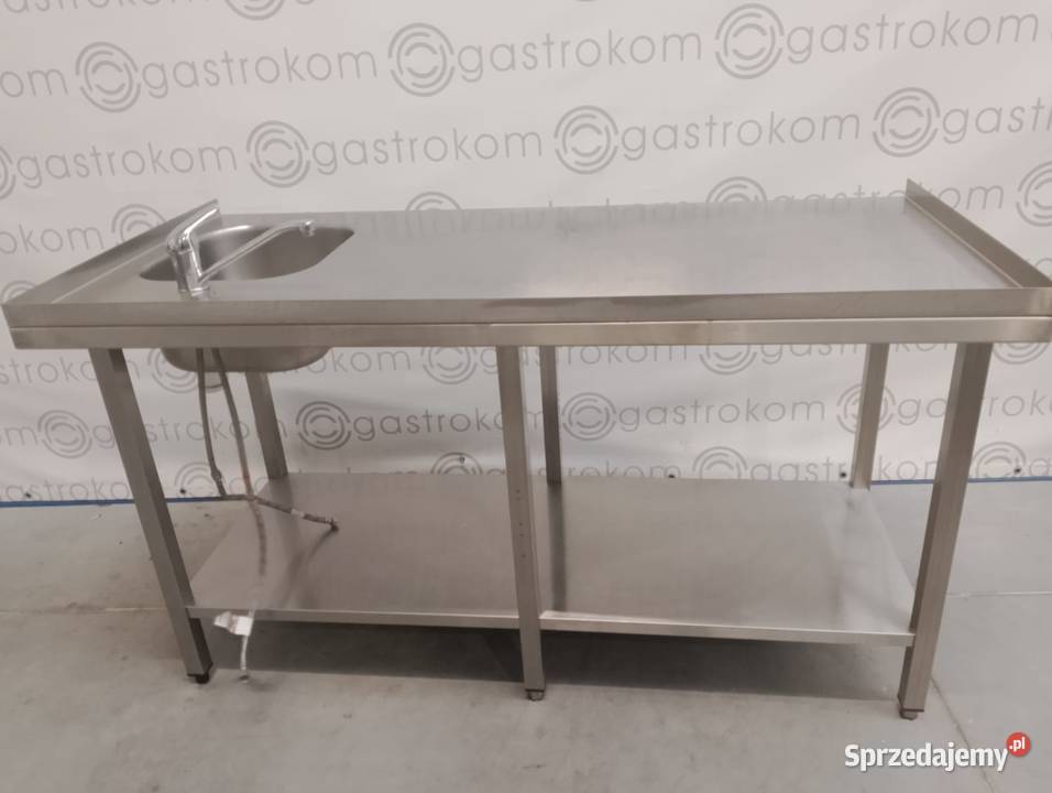 STÓŁ ZE ZLEWEMP I PÓŁKĄ 155X75X85 RANT TPL Gastronomia Wrocław