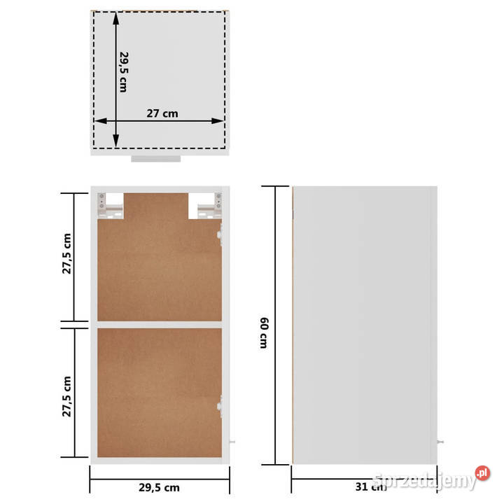 Szafka wisząca biała 295x31x60 materiał Kuchenne Warszawa
