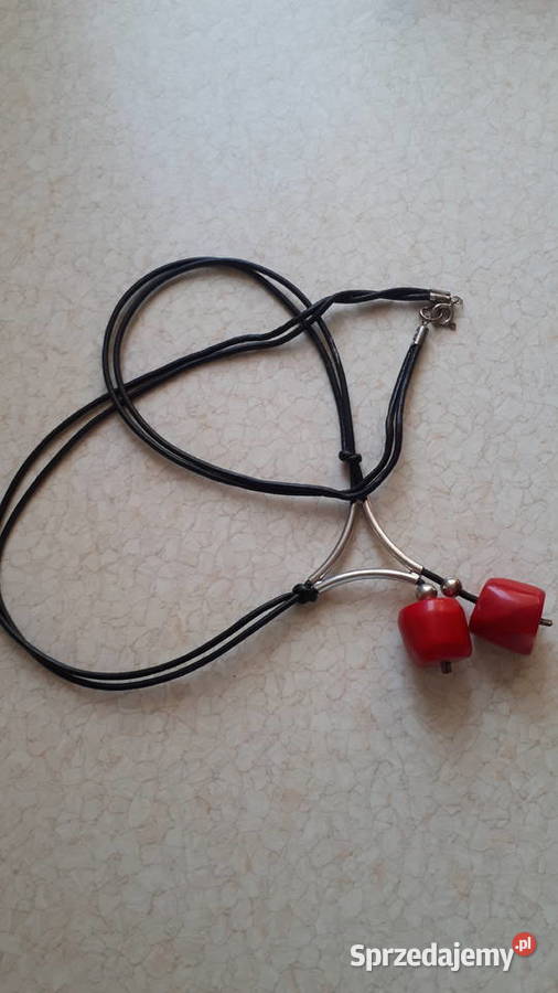 Naszyjnik ze srebra i korala naturalnego łódzkie Zgierz