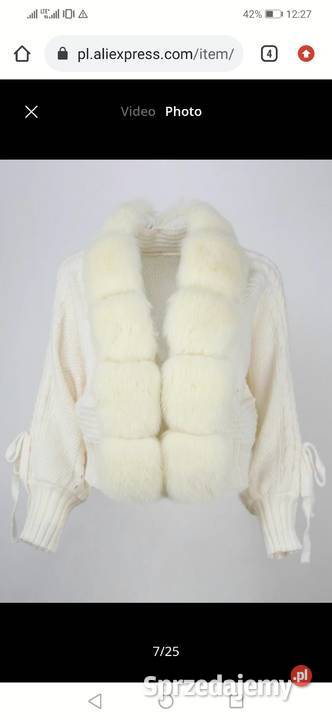 Sweter lisy naturalne luksusowa wersja Zimowa