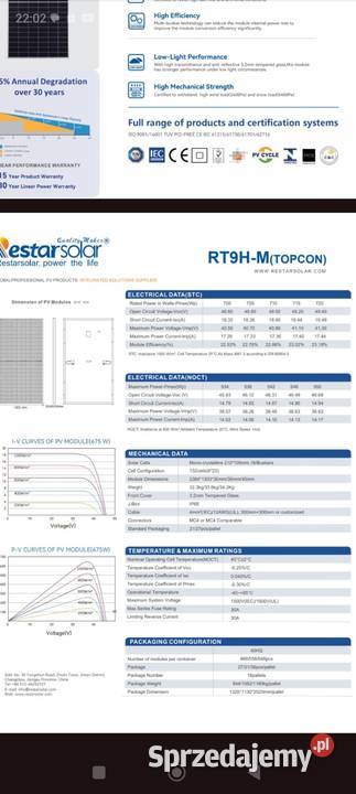 Restarsolar 700W CZARNA RAMA TOPCON NTYPE Warszawa