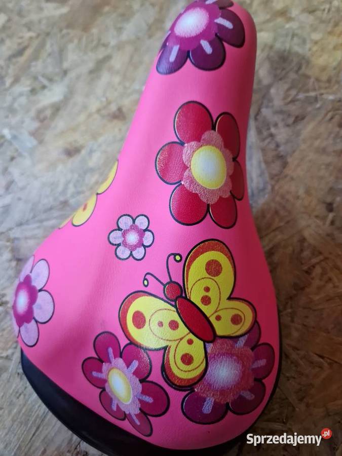 Siodło siodełko rowerowe różowe motyle kwiatki