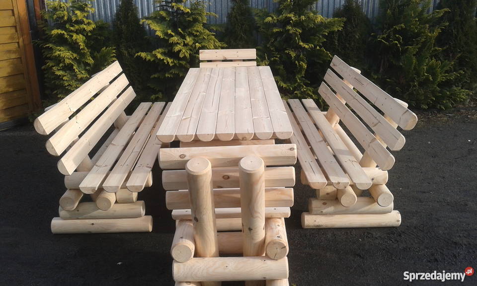 Meble ogrodowe barowe drewniane z drewno pomorskie Chojnice