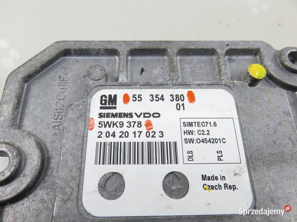 STEROWNIK OPEL VECTRA C 18 16V 5WK9378 55354380