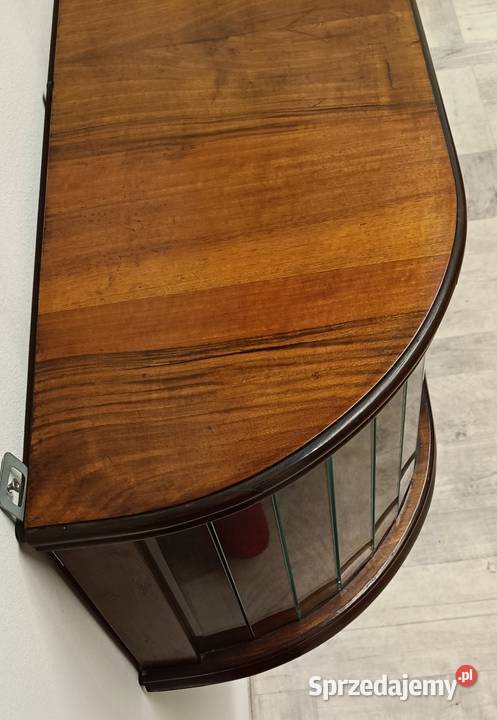 witrynka półka wisząca Art deco fornir orzech Radomsko