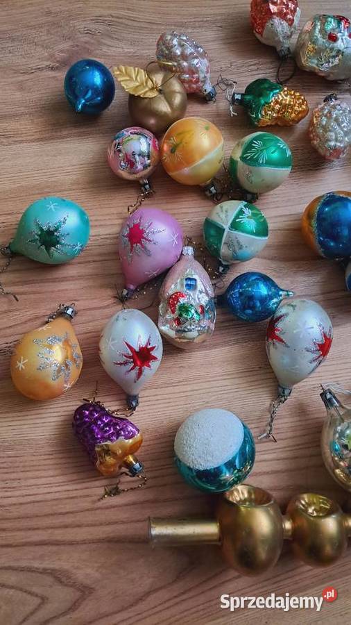 Zestaw starych bombek choinkowych PRL Świecie