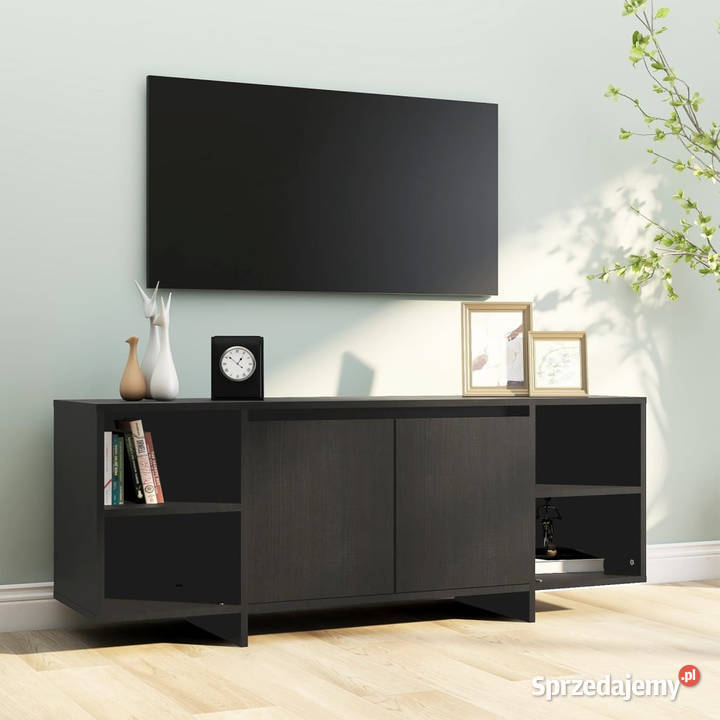 Szafka pod TV czarna 130x35x50 materiał Warszawa