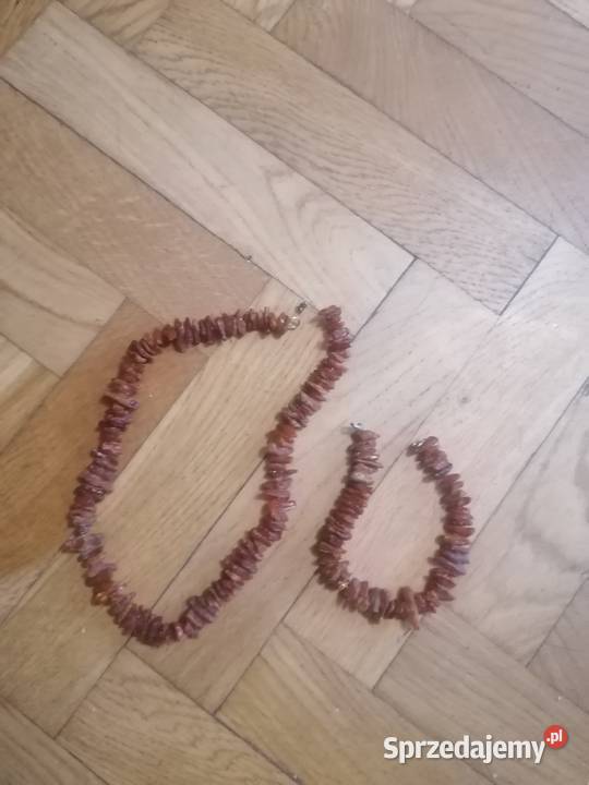 Komplet z bursztynu pomorskie Gdańsk