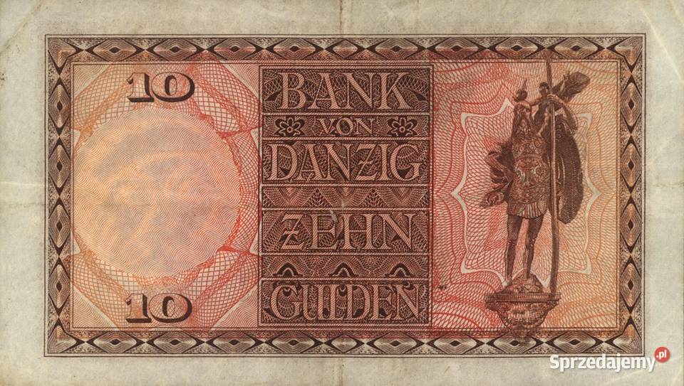 WOLNE MIASTO GDAŃSK 10 gulden 1924 seria AA BANK podlaskie