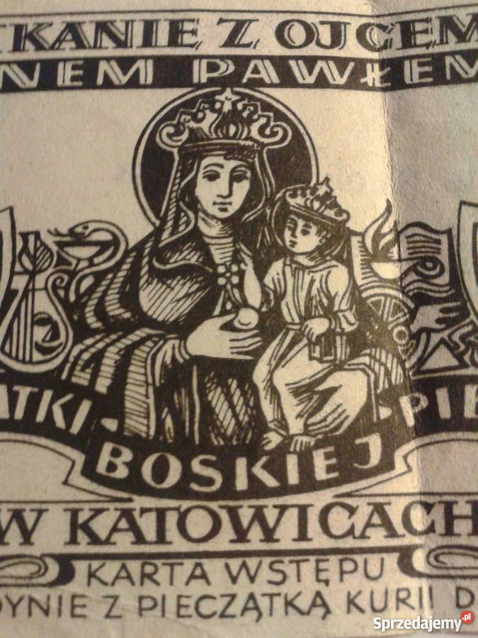 karta wstepu na spotkanie z papiezem Katowice 20 Bielsko-Biała