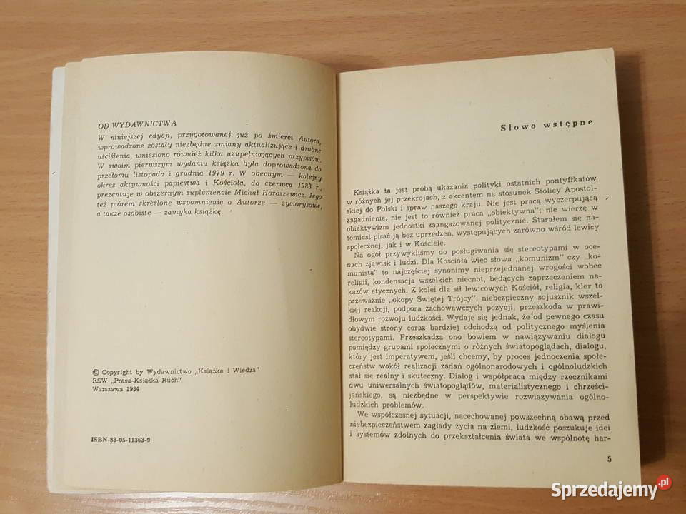 KSIĄŻKA Wzgórze Watykanusa Kazimierz Sidor z wielkopolskie Złotniki