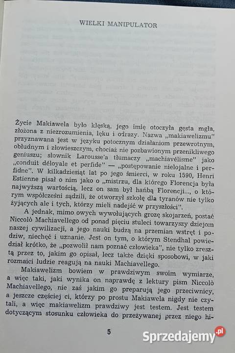 Niccolo Machiavelli Książę PIW 1987 r Wydanie II miękka Koźminek