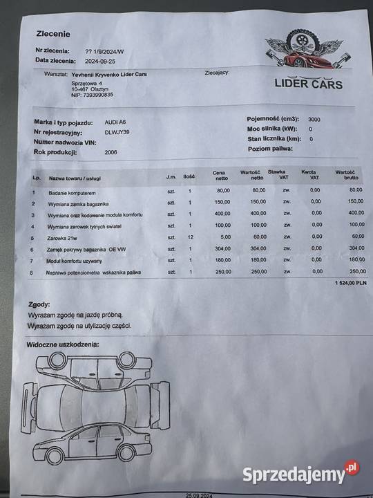 Sprzedam Audi A6 C6 27 TDI Quatro Automat Olsztyn