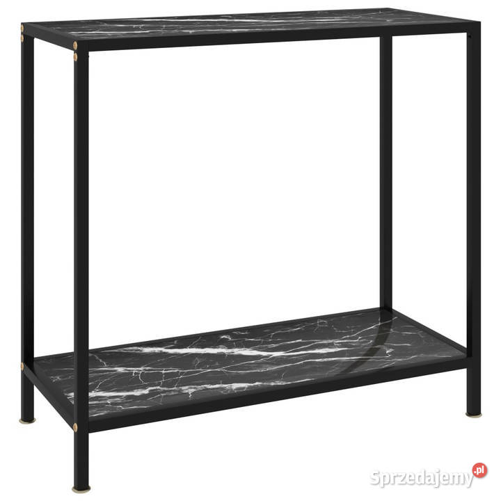 Stolik konsolowy czarny 80x35x75 szkło hartowane