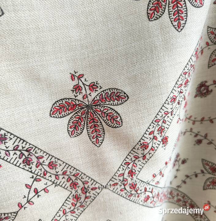 Duży szal orientalny indyjski haftowany haft Uniseks zachodniopomorskie