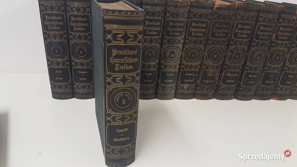 Encyklopedia Niemieckie 15 tomów 1875r Brockhaus Nowa Sól sprzedam