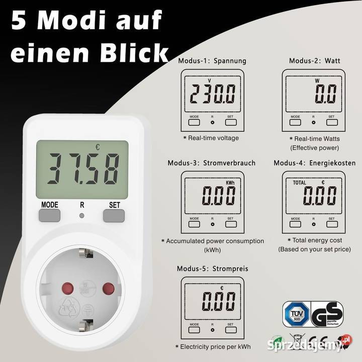 Licznik Poboru Energii i Kosztów Prądu 2 SZTUKI Narzędzia Warszawa