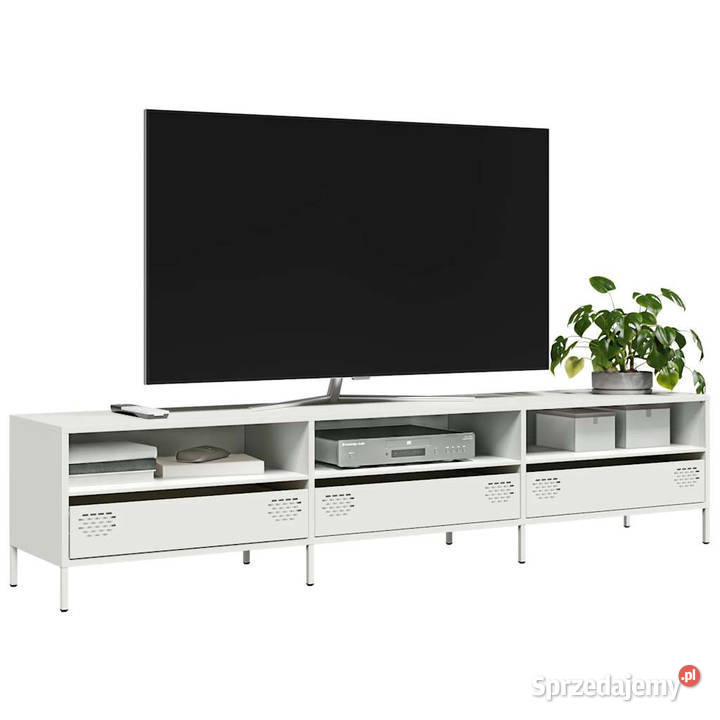 Szafka RTV biała 202x39x435 stal walcowana na Warszawa