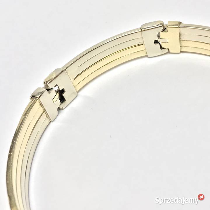 Złota BRANSOLETKA męska 14K SZTYWNA zdobiona CUD Biżuteria dla Panów Warszawa sprzedam