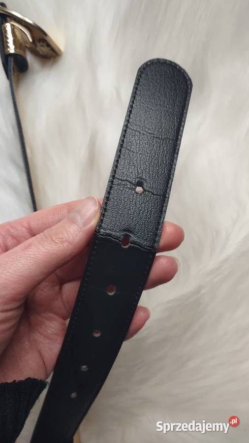 Złoty pasek z orientalną klamrą wzór skóry węża Olkusz