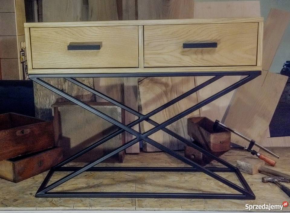 Konsola Art Loft Industrial styl Meta i Drewno 100cm Białystok