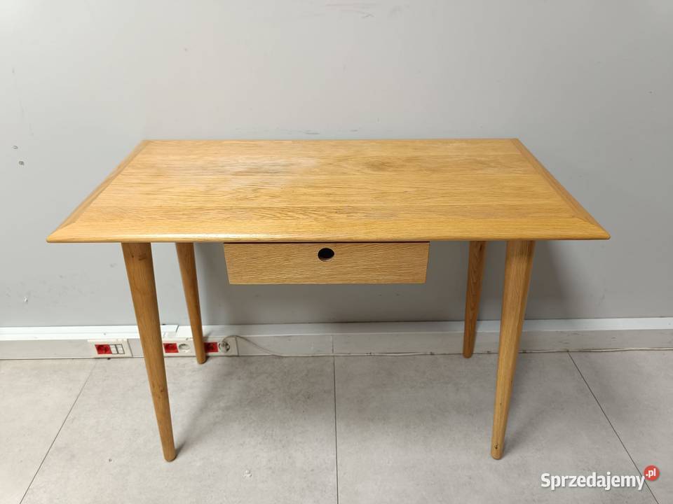 Biurko dębowe z szufladą styl skandynawski retro 76cm Tychy