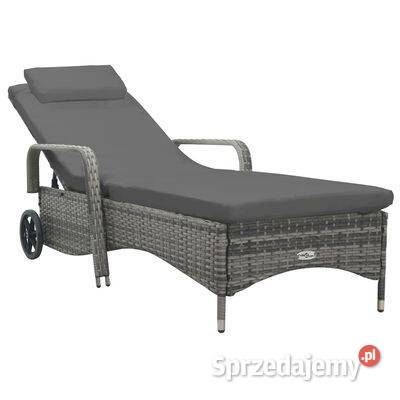 vidaXL Leżak ogrodowy z kółkami polirattan Warszawa sprzedam