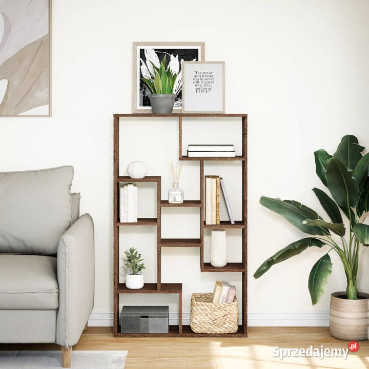 Regał brązowy dąb 72x20x120 materiał Warszawa