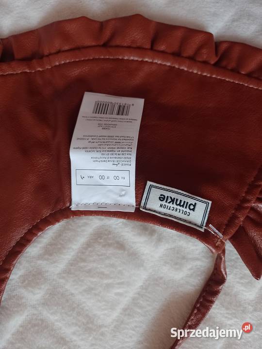 Skórzany brązowy kołnierz do płaszcza z Londynu