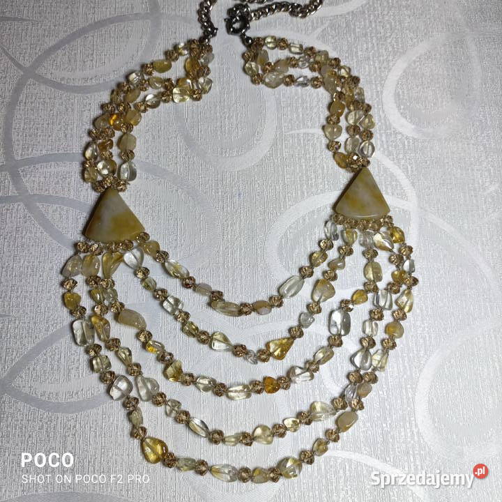 Przepiękny naszyjnik korale kolia z cytrynu Wrocław