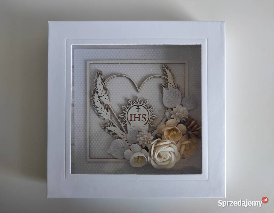 Kartka ręcznie robiona na Komunię Świętą z