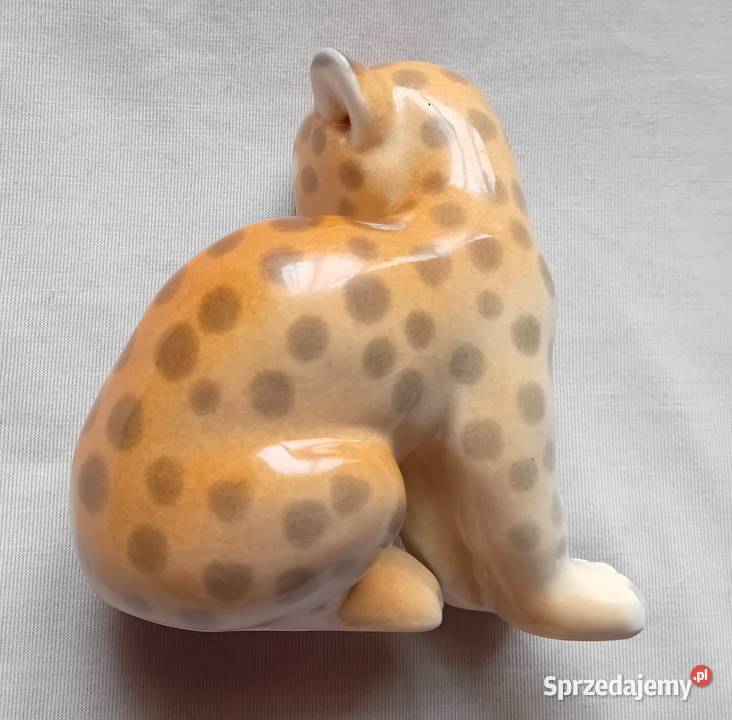 Figurka młody lampart Łomonosow CCCP Koźminek