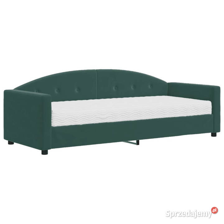 Sofa z materacem do spania ciemnozielona aksamit Łóżka mazowieckie Warszawa