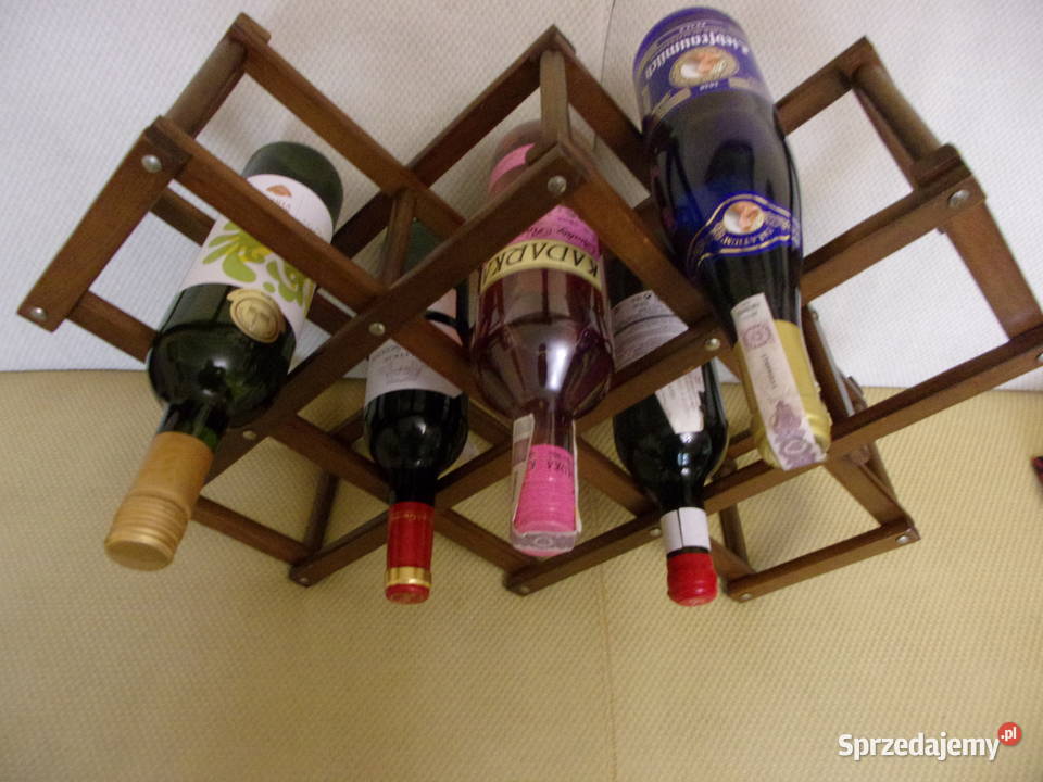 Drewniany ładny stojak na wino 10 butelek mazowieckie sprzedam
