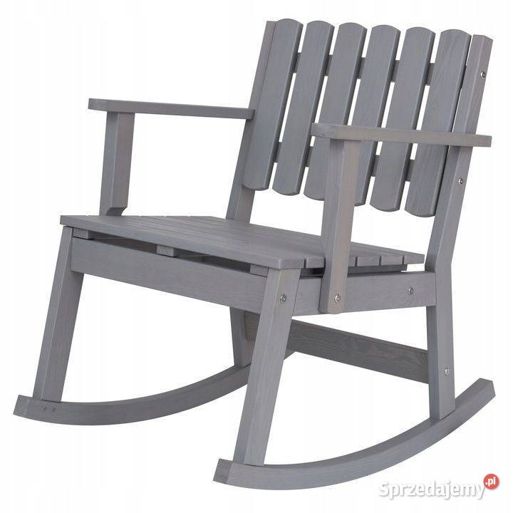 Krzesło fotel bujany drewno szary Blooma ławka jednoosobowa