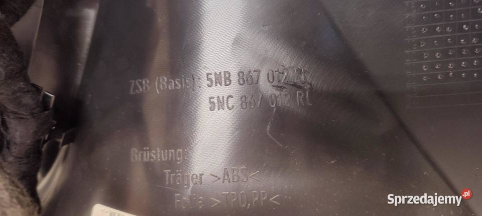 VW TIGUAN II BOCZEK DRZWI PRAWY PRZÓD RHD Tapicerki samochodowe dolnośląskie sprzedam