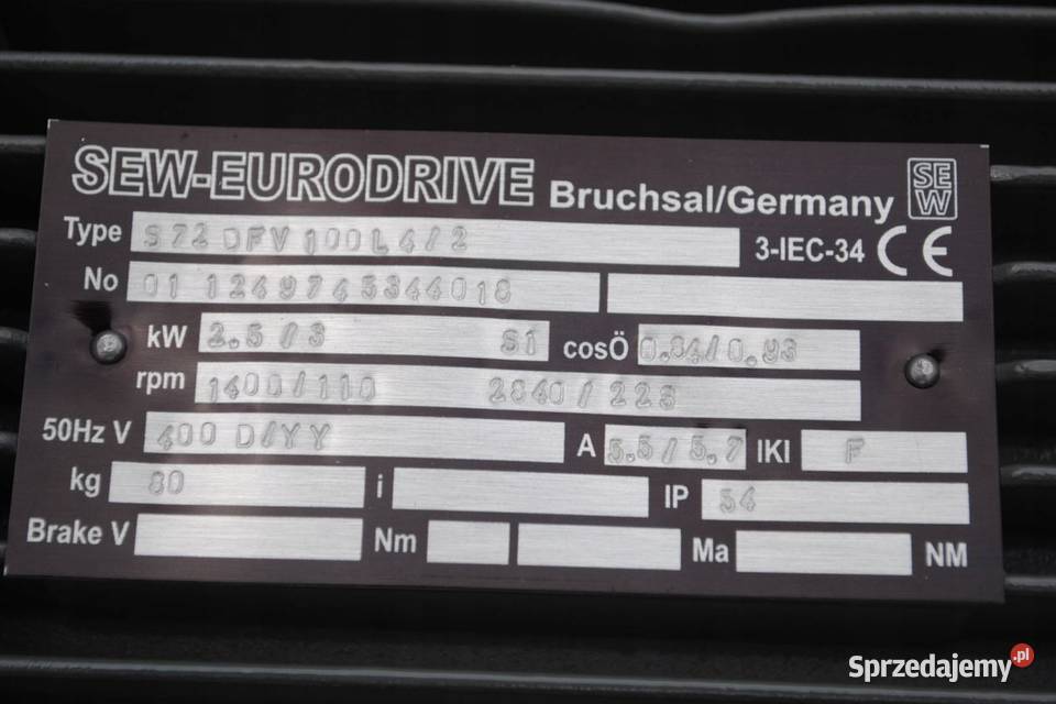 Motoreduktor kątowy dwubiegowy 253kw 110223obr Kargowa